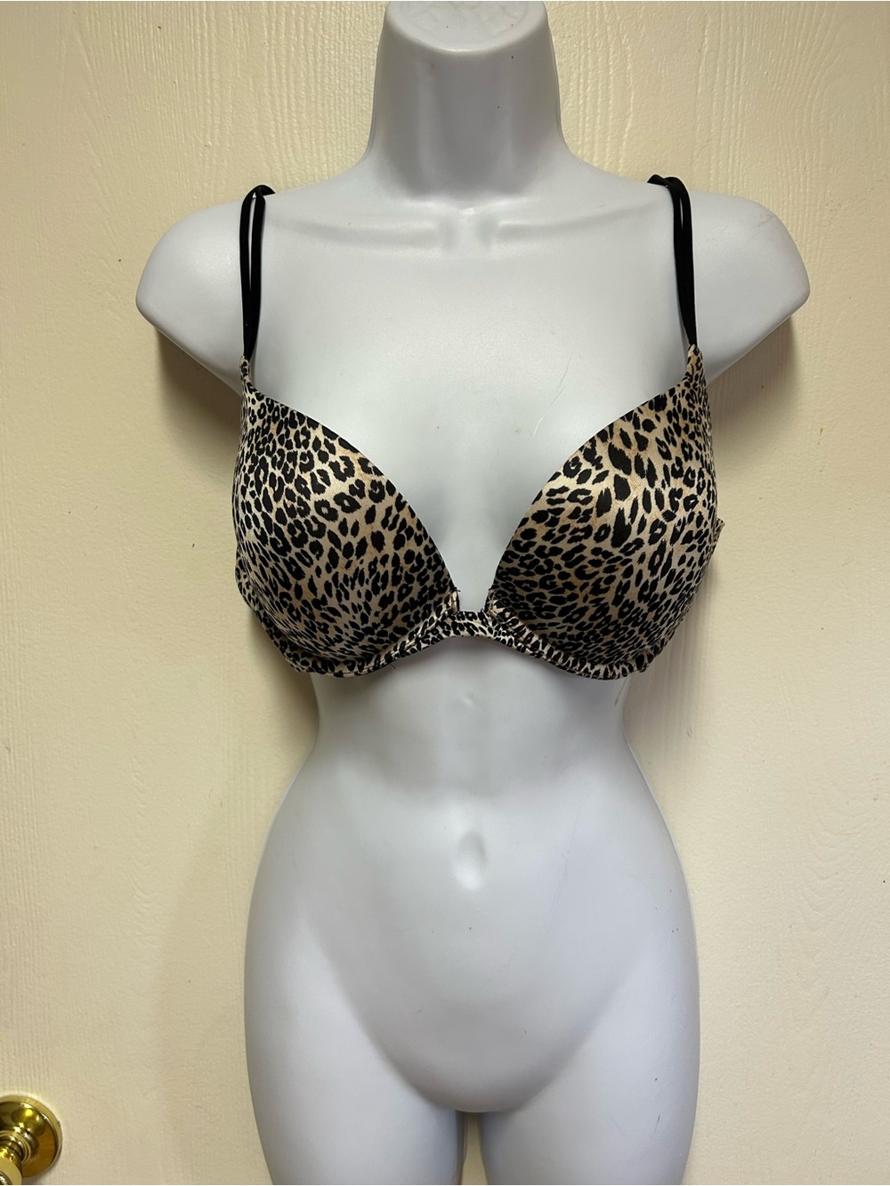 Victoria's Secret Leopard Print Push-Up Bra - Black & Tan